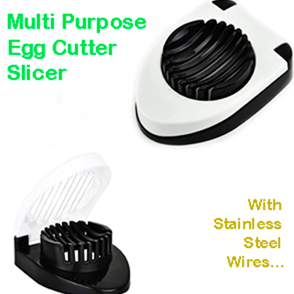 Oval Shape Plastic Multi Purpose Egg Cutter/Slicer with Stainless Steel Wires