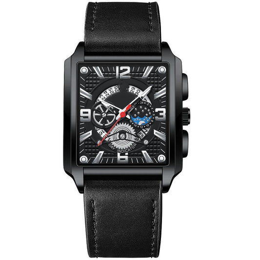 Binbond Men's Vintage Square Calendar Waterproof watch for men B6575