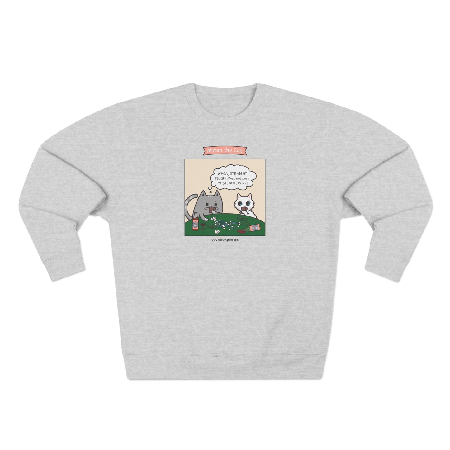 Cat Poker Comic Crewneck Sweatshirt