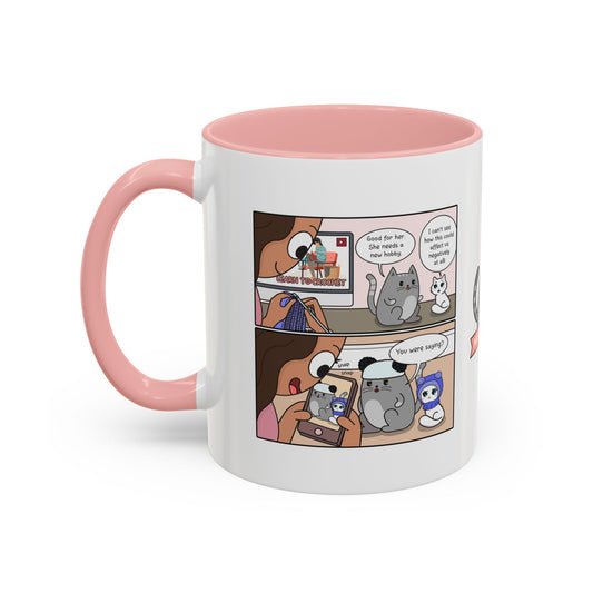 Cat Crochet Comic Coffee Mug