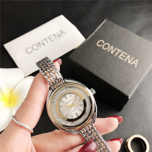 Elegant Women’s Quartz Business Watch – Flowing Diamond Dial