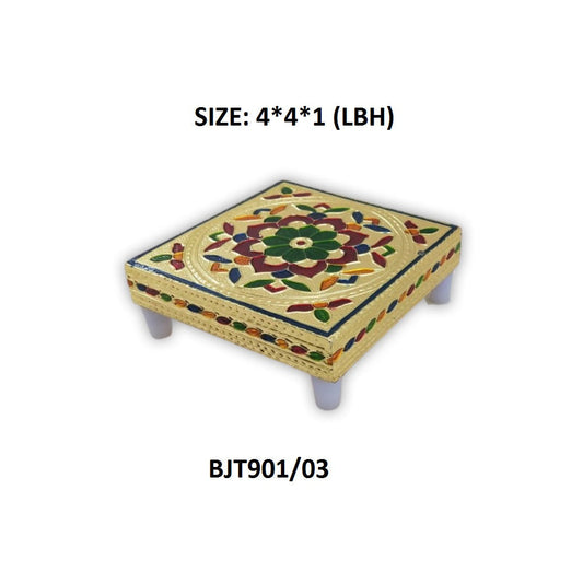 Multipurpose Traditional Decorative Design Wooden Chowki/Bajot