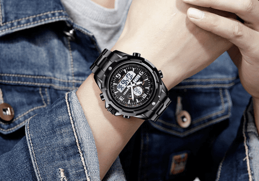 Skmei Analog Digital steel band dual display watch 1600 Original