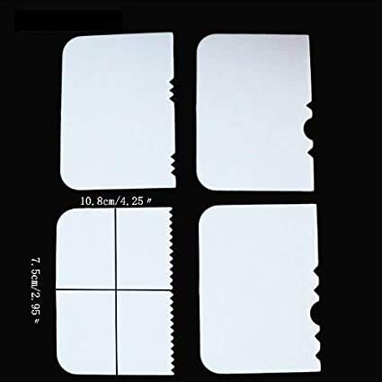 Side Scraper for Cake with Edge Cake Decorating Tools (4 pack)