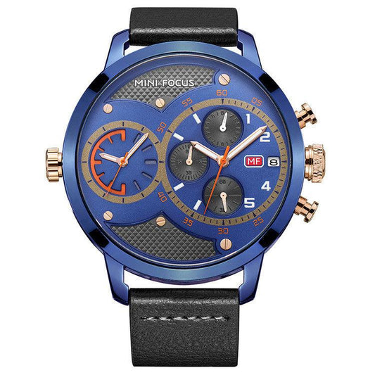 Mini Focus Double movement waterproof men's watch 12/24Hour Display MF0030G
