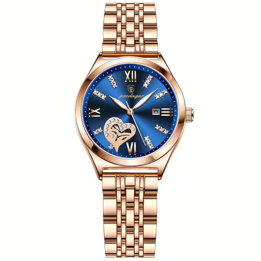 Luxury Heart Hollow Out Watch – Quartz Timepiece with Rhinestone Accents
