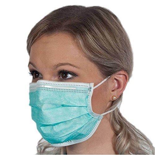 Plastic Disposable Ear Loop Elastic 3 Layer Face Mask (Blue)