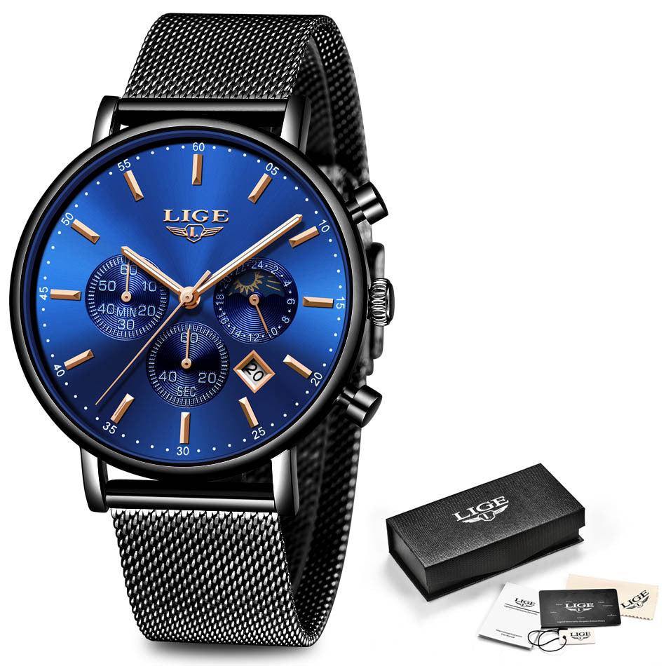 Lige Quartz Watch Analog Business Watch For Men & Women 9894