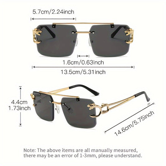 Vintage-Inspired Large Square Rimless Fashion Glasses