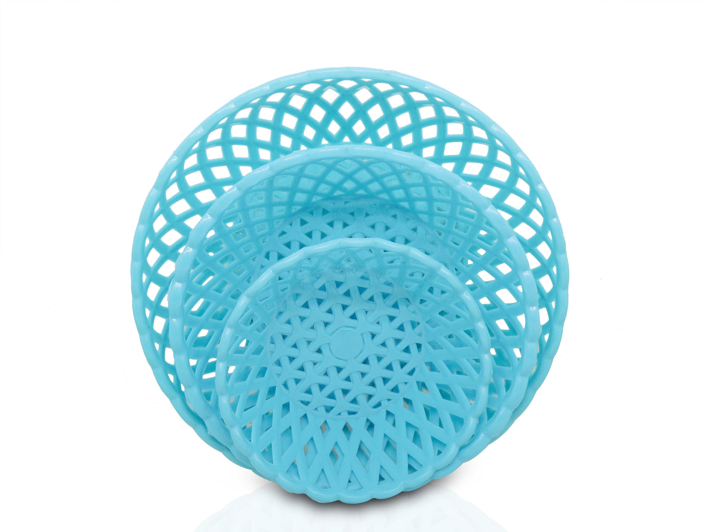 Multipurpose Round Storage Plastic Basket Tray (3pcs)