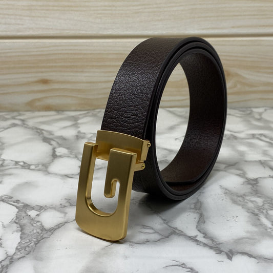 Metal G-Shape Leather Strap Belt-SunglassesCraft