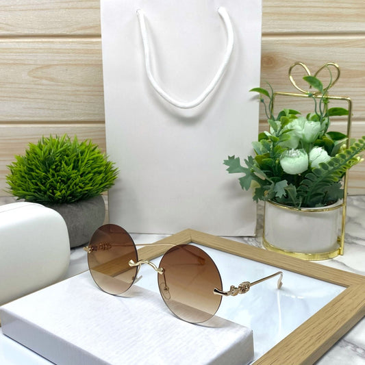 New Vintage Alloy Rimless Round Sunglasses Unisex-SunglassesCraft