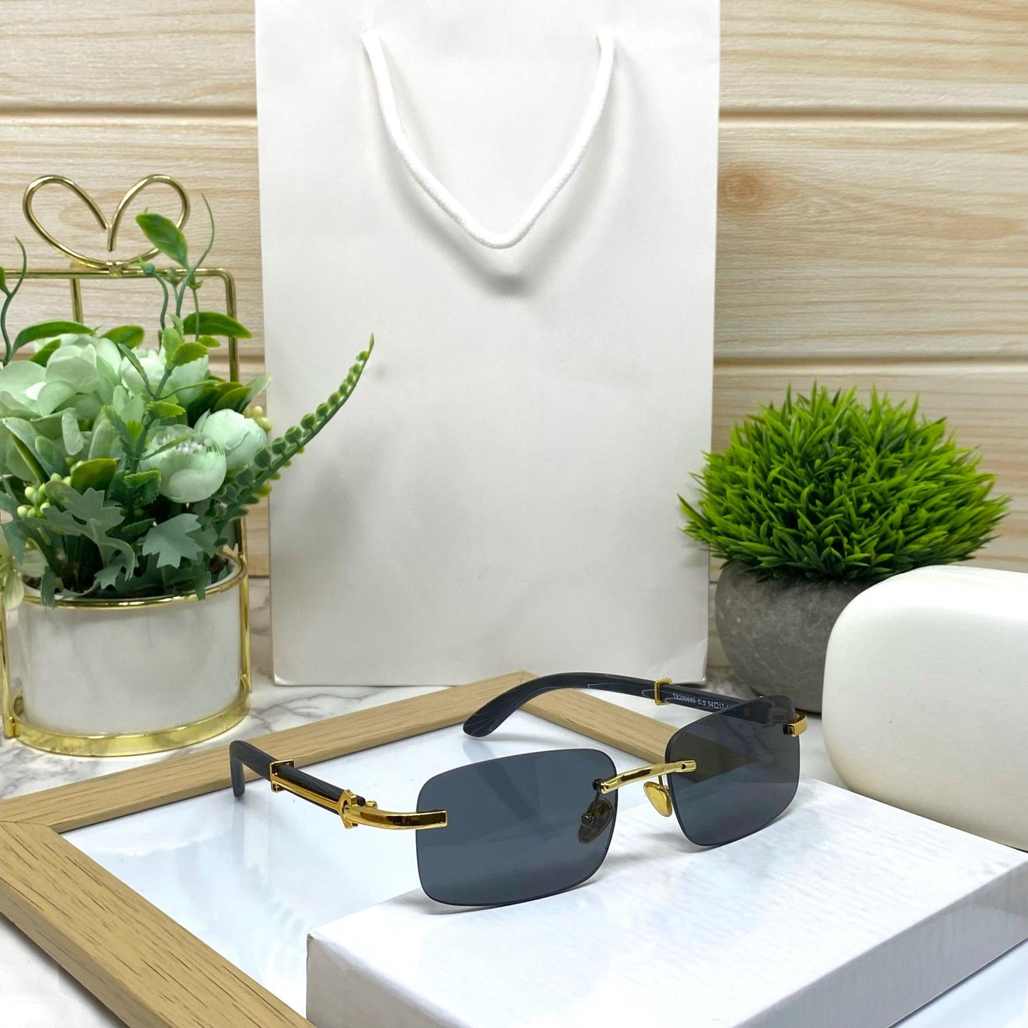 Classic Wooden Rimless Sunglasses Unisex-SunglassesCraft