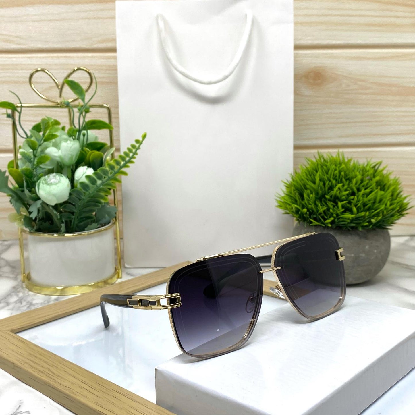 New Fashion Metal Double Beam Square Sunglasses Unisex-SunglassesCraft