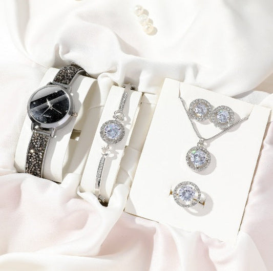 Luxury Starry Sky Diamond Quartz Watch Set –For Women’s