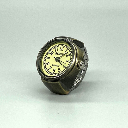 Vintage Unisex Roman Numeral Ring Watch – Mini Quartz Finger Watch
