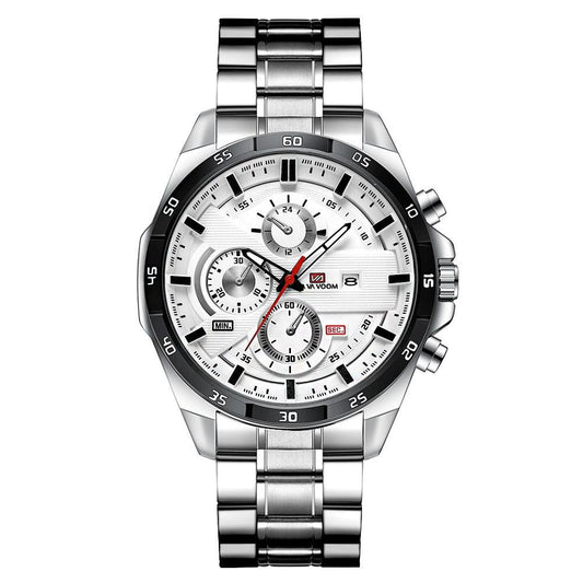 VA VA VOOM Va-216 Leather and Steel Strap Chronograph watch For Men