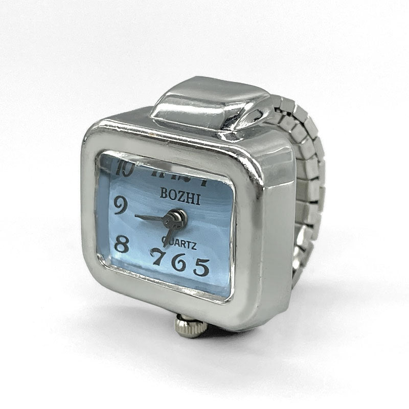 Mini Rectangle Ring Watch – Stylish Quartz Unisex Finger Watch