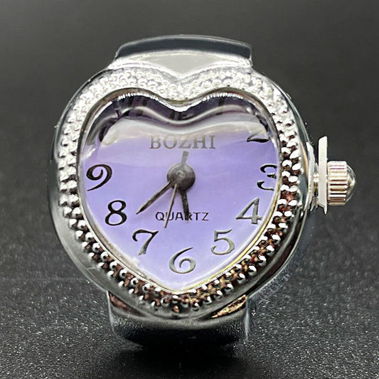 Heart-Shaped Ring Watch – Trendy Quartz Unisex Finger Watch
