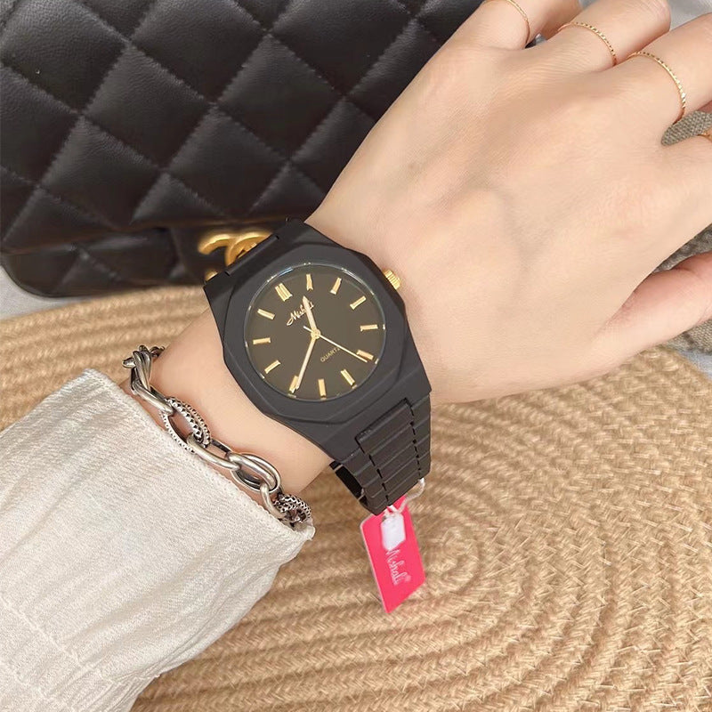 rendy Large Dial Watch – Candy Color, Steel Belt, Fashion Forward