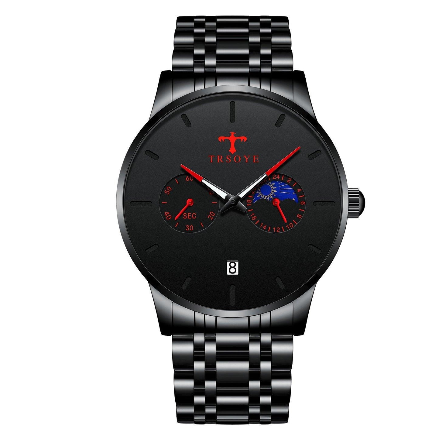 TRSOYE TRS658 Men's Casual Waterproof Steel Belt Quartz Watch