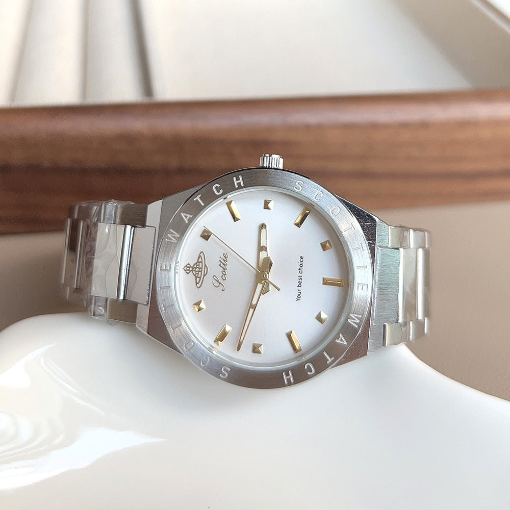 Women's Stainless Steel Watch, Large Dial