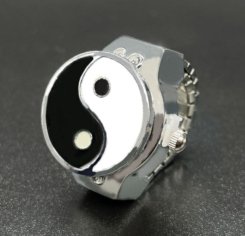 Antique Silver Ring Watch for Women & Men – Retro Quartz Band