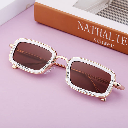 Women's Retro Square Sunglasses – Small Frame, High-End Fashion Shades