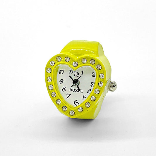 Women's Heart-Shaped Ring Watch – Accent Quartz Finger Watch