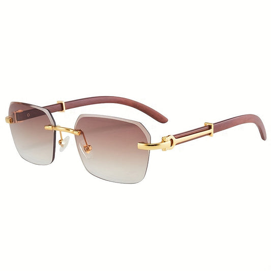 Chic Men's Frameless Square Glasses – Lightweight PC Lens