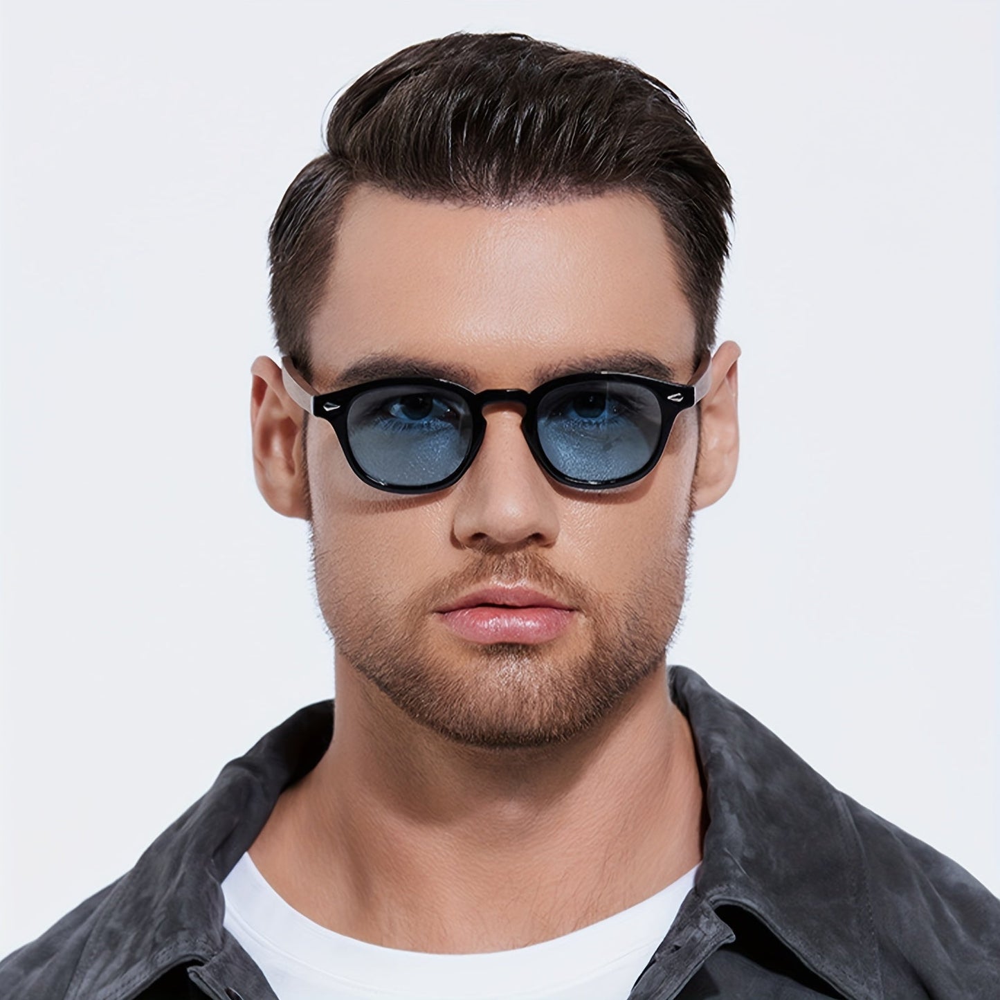 Retro Classic Round Polarized Sunglasses with Wooden Temples -UV Protection Eyewear