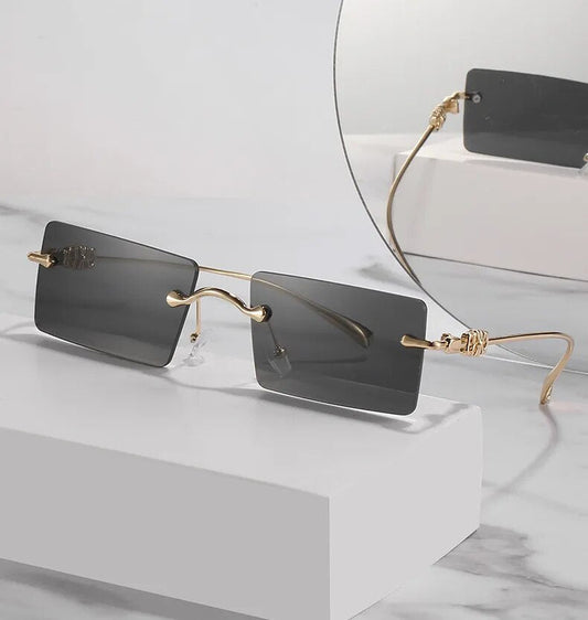 Rimless Rectangle Sunglasses For Men And Women-SunglassesCraft