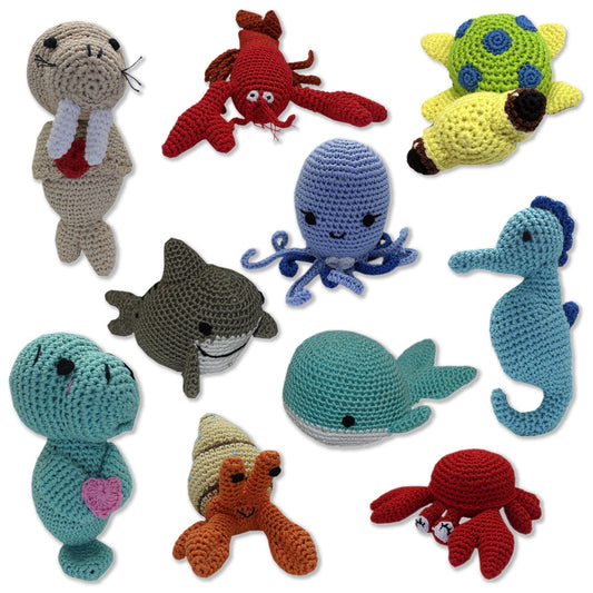 Knit Knacks Organic Cotton Cat Toy - Ocean Buddies