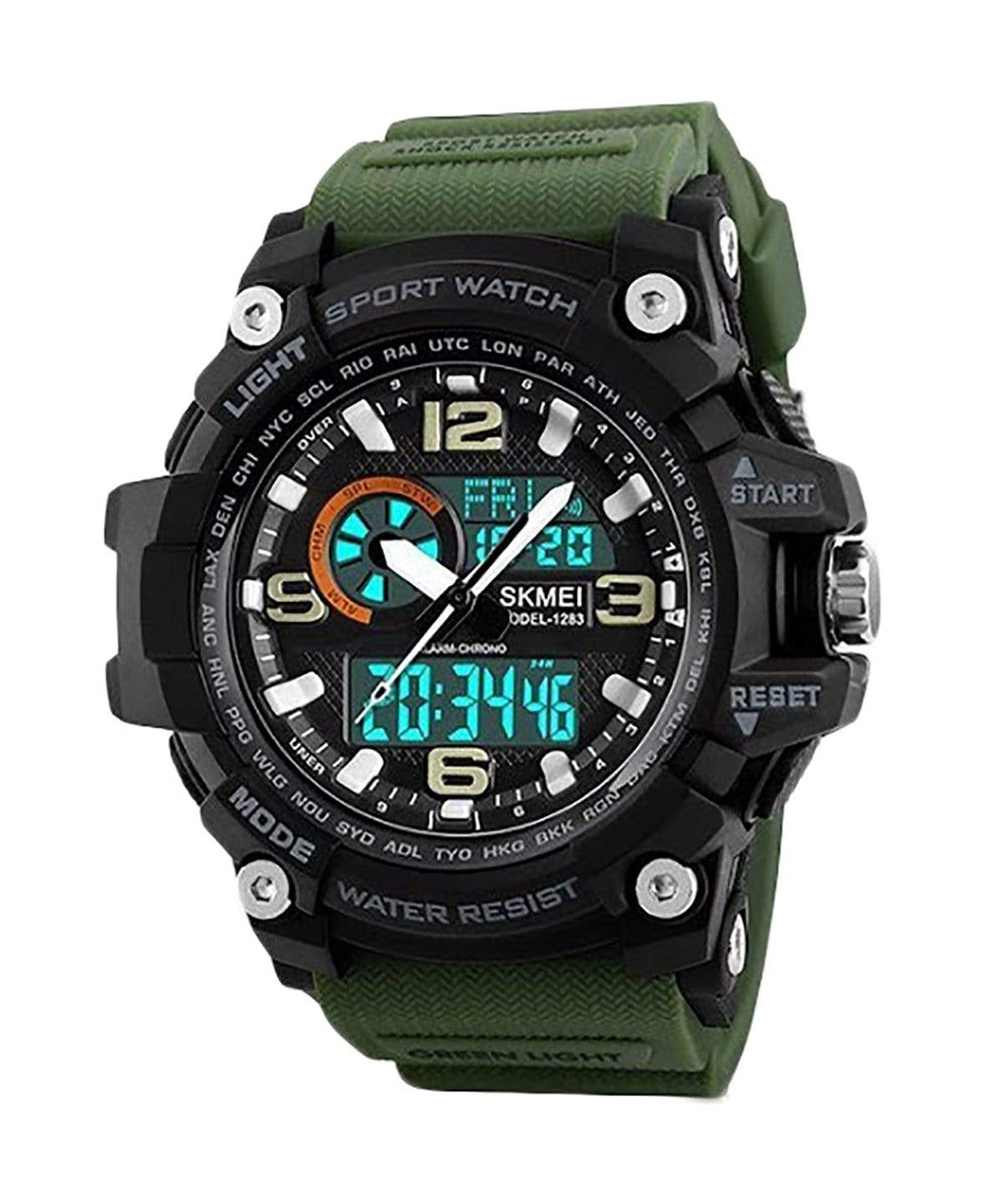 1283 Analog Digital Sports watch for Men Green