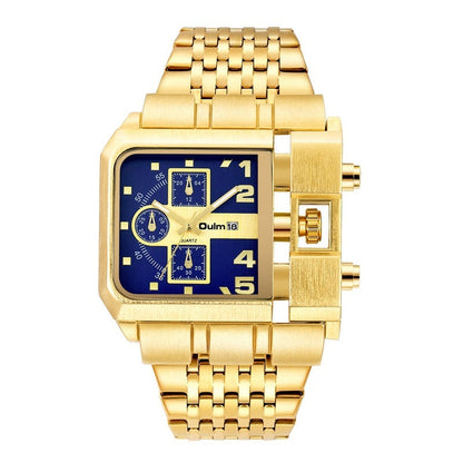 Oulm Large Dial Quartz Watch Stainless Steel calendar watch for men HP3364P