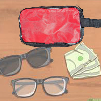 Portable Travel Hand Pouch/Shaving Kit Bag for Multipurpose Use (Red)