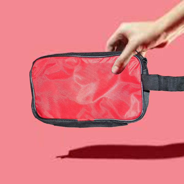 Portable Travel Hand Pouch/Shaving Kit Bag for Multipurpose Use (Red)