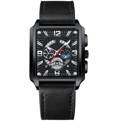 Binbond Men's Vintage Square Calendar Waterproof watch for men B6575