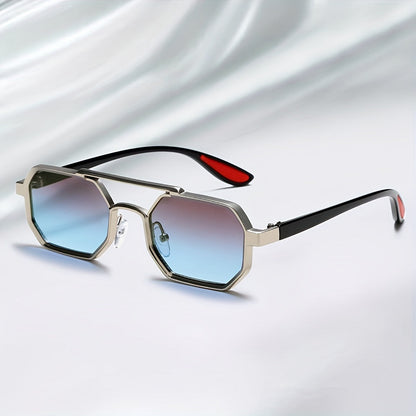 Polygonal Concave Fashion Glasses – Unique Double Bridges Design
