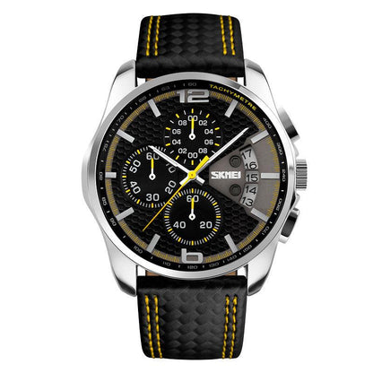 Skmei 9106  Original Leather quartz watch sports watch For Men