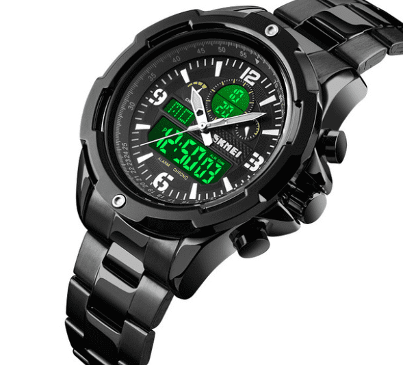 Skmei Analog Digital steel band dual display watch 1600 Original