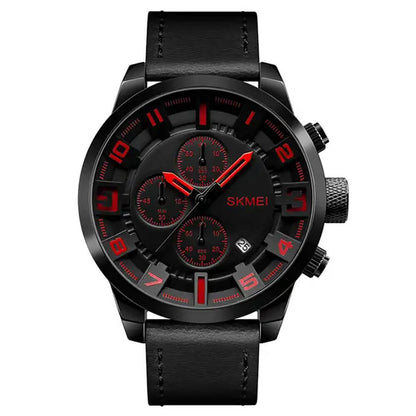 Skmei Chronograph Genuine Leather Quartz watch For Men 1309 Original