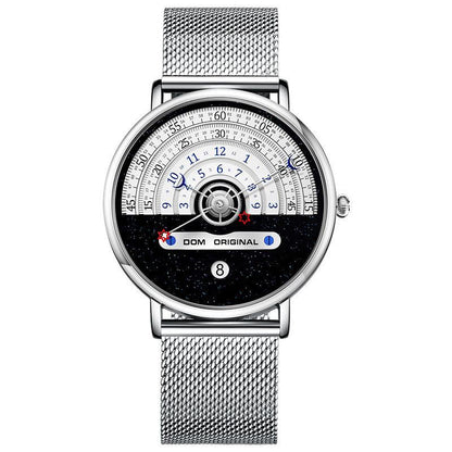 New star moon day and night watch calendar wheel time display Quartz Watch For Men