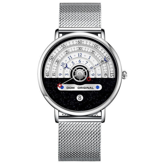 New star moon day and night watch calendar wheel time display Quartz Watch For Men