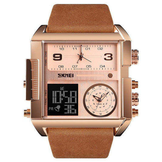 Skmei Square Large Dial Watch 3 time watch for Men 1391 Original