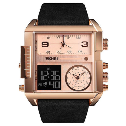 Skmei Square Large Dial Watch 3 time watch for Men 1391 Original
