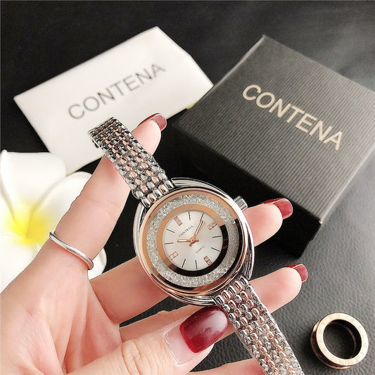 Elegant Women’s Quartz Business Watch – Flowing Diamond Dial