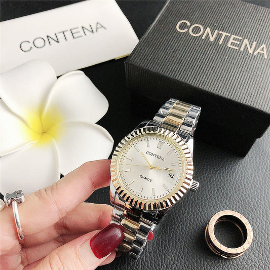 Men’s Fashion Quartz Watch with Calendar – Sleek Alloy Dial
