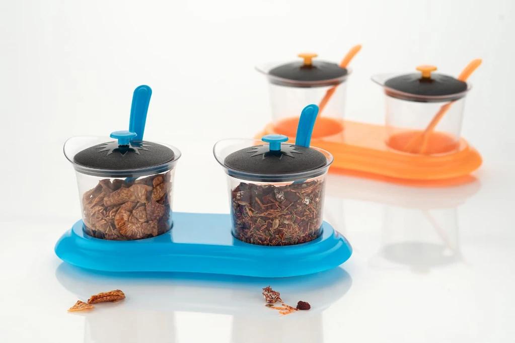 Multipurpose Dining Set Jar and tray holder, Chutneys/Pickles/Spices Jar - 2pc 