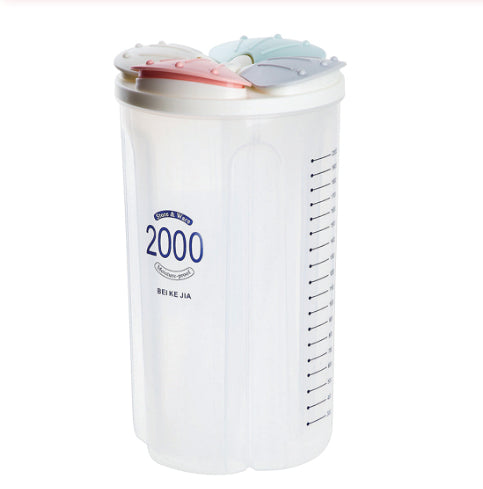 Kitchen Storage - Transparent Sealed Cans/Jars/Storage Box 4 Section